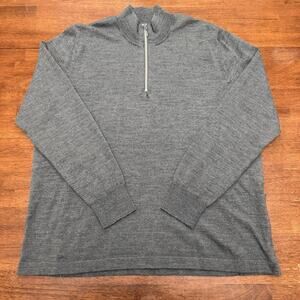 Orvis Passport Merino Wool Blend 1/4 Zip Gray Pullover Sweater Men's XL